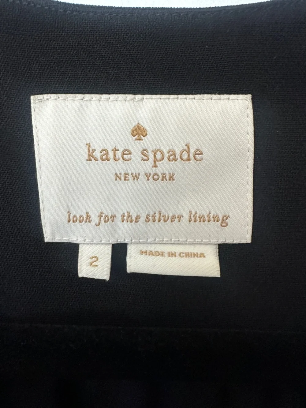kate spade Black V-Neck Long Sleeve A-Line Dress